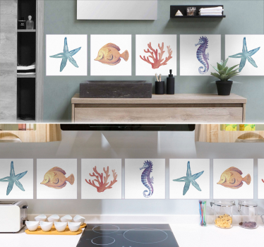 Adesivos azulejos Animais marinhos - TenStickers