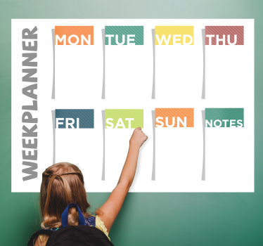 Autocolante plano semanal infantil - TenStickers