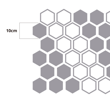 Autocolante para janelas do hexágono geométrico mate - TenStickers
