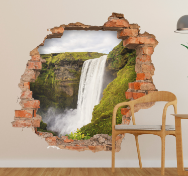 Autocolante de efeitos visuais cascata trompe l'oeil - TenStickers