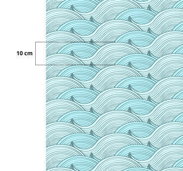 Padrão de ondas <b>vinil autocolante decorativo</b> de móveis - TenStickers