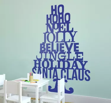 Adesivo árvore de natal com palavras - TenStickers