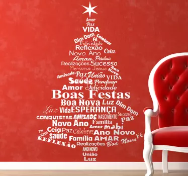 Adesivo árvore de natal texto - TenStickers