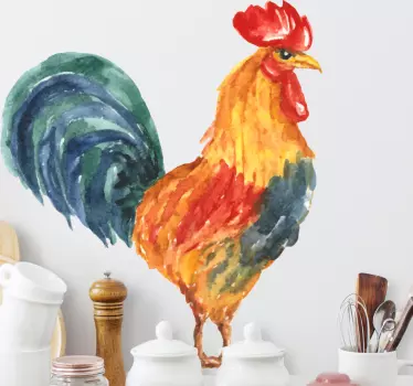 Adesivo autocolante para Cozinha Desenho colorido realista de gal - TenStickers
