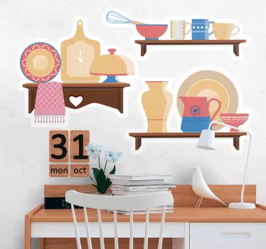 Adesivo autocolante para Cozinha Utensílios de cozinha de cerâmic - TenStickers