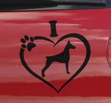 Autocolantes com desenhos Eu amo o doberman - TenStickers