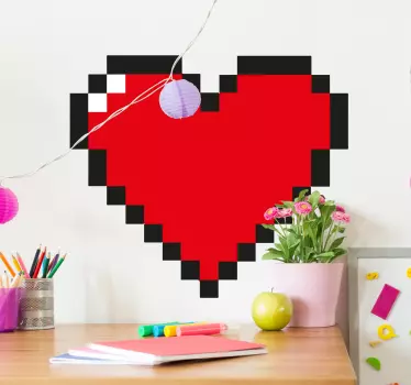 Adesivo coração pixelado - TenStickers