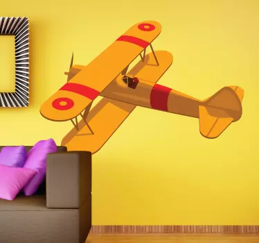 Adesivo de avião amarelo - TenStickers