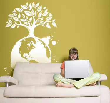 Adesivo de parede árvore global - TenStickers