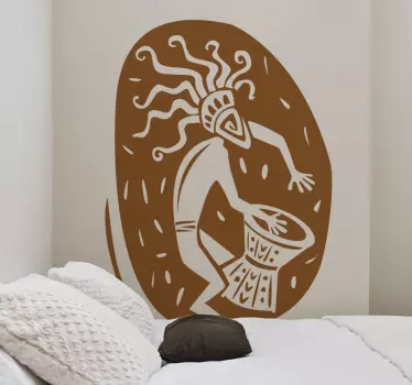 Adesivo de parede escudo africano músico - TenStickers