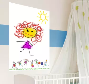 Adesivo de quadro branco crianças pulando - TenStickers