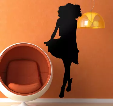 Adesivo de silhueta de mulher de vestido - TenStickers