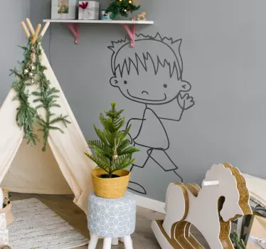 Adesivo decorativo de menino acenando - TenStickers