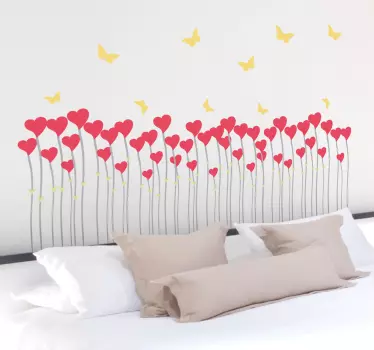 Autocolante decorativo ornamental campo de corações - TenStickers