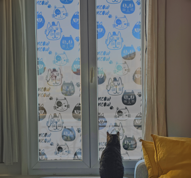 Autocolante animal cabeça de gatos - TenStickers