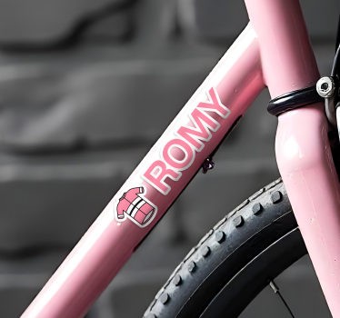 Autocolante animal camisa de ciclismo rosa personalizada - TenStickers