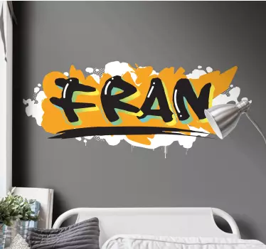 Autocolante para adolescente nome do grafite laranja - TenStickers