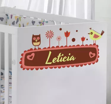 Autocolante para bebé com personalização de nome fofo - TenStickers