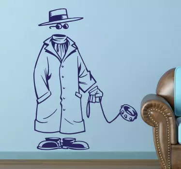 Adesivo homem e cão invisível - TenStickers