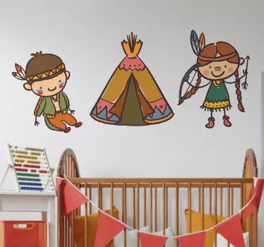 Adesivo infantil Cena indiana - TenStickers