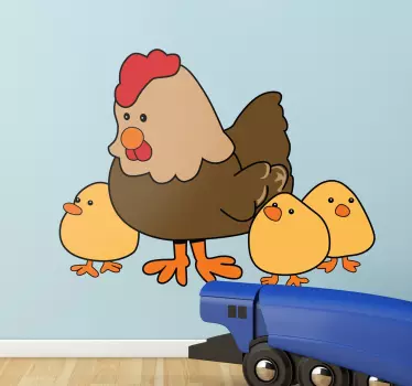 Adesivo infantil galinah e três pintos - TenStickers