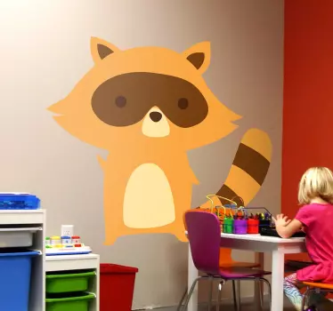 Adesivo infantil guaxinim amarelo - TenStickers