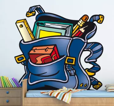 Adesivo infantil mochila de escola - TenStickers