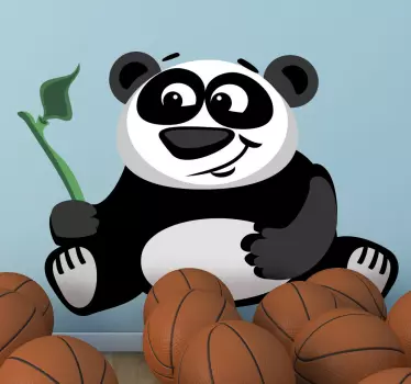Adesivo infantil panda com bambú - TenStickers