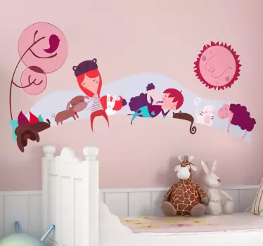 Adesivo infantil personagens em tons vermelhos - TenStickers