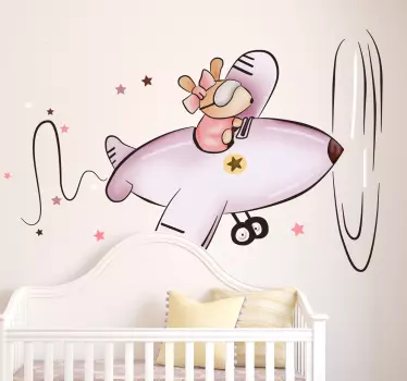 Adesivo infantil ratinho no avião - TenStickers