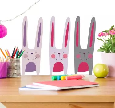 Adesivo infantil três coelhinhos - TenStickers