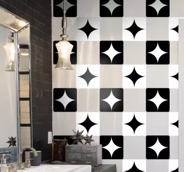 Adesivo para azulejos preto e branco - TenStickers