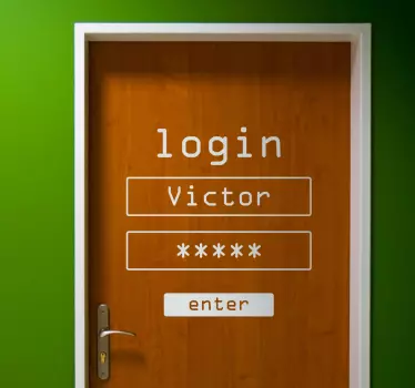 Adesivo para porta login - TenStickers