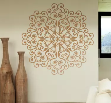 Adesivo parede mandala floral - TenStickers