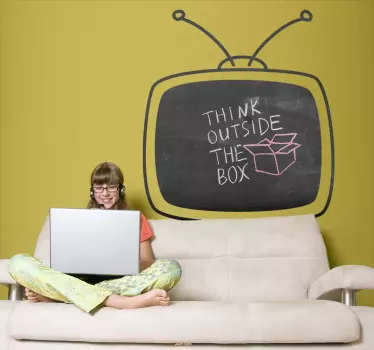 Adesivo quadro negro de televisão antiga - TenStickers