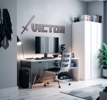 Autocolante de videojogos espada Pixelada - TenStickers