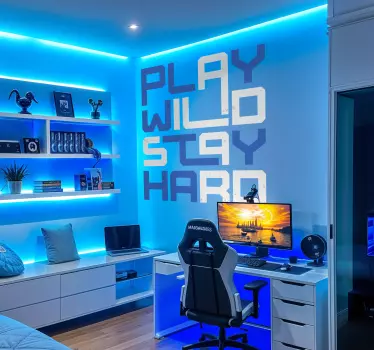 Autocolante de videojogos play hard - TenStickers