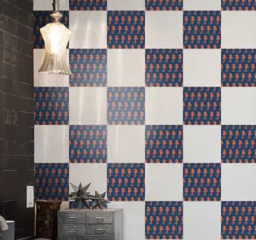 Adesivos azulejos Cavalo marinho laranja - TenStickers