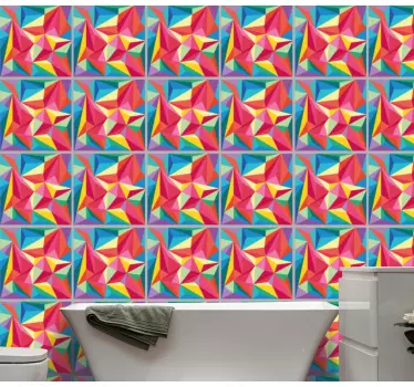 Adesivos azulejos Imagem geométrica multicolorida - TenStickers