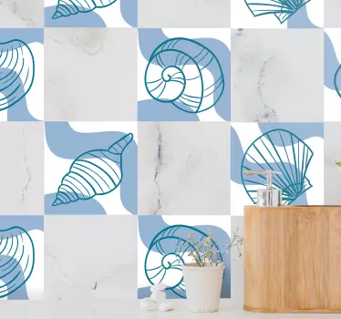 Adesivos azulejos Padrões de conchas - TenStickers