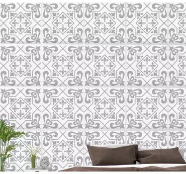 Adesivos azulejos Padrões de ladrilhos de cimento cinza e branco - TenStickers
