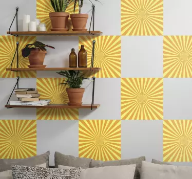 Adesivos azulejos Pôr do sol abstrato com tons laranja - TenStickers