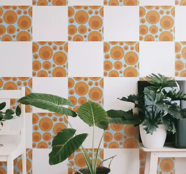 Adesivos azulejos Sol dos anos 70 - TenStickers