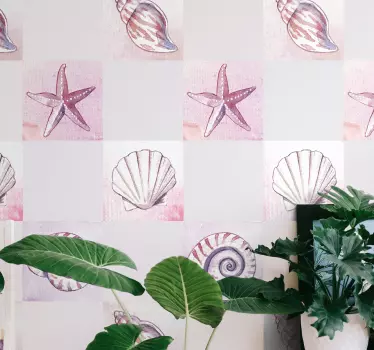 Adesivos azulejos Telhas de vida marinha - TenStickers