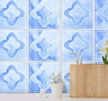 Adesivos azulejos Tons de mosaico de azulejo azul - TenStickers