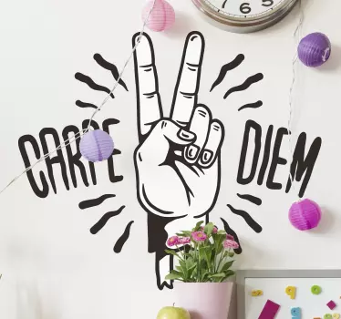 Autocolantes decorativos de motivação pessoal Paz Carpe Diem - TenStickers