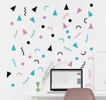 Adesivos decoração geometria anos 80 - TenStickers