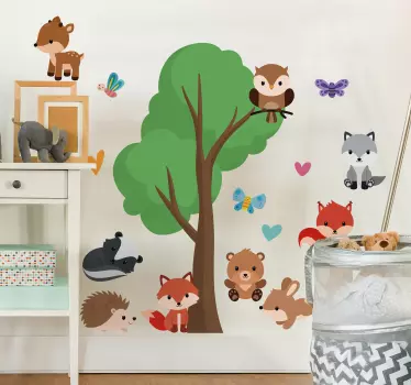 Autocolantes com animais infantis Alegres Animais do Bosque - TenStickers