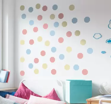 Adesivos octogonais tons pastel - TenStickers