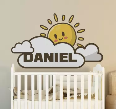 Adesivos para decoração de quarto infantil Sol sobre a nuvem - TenStickers